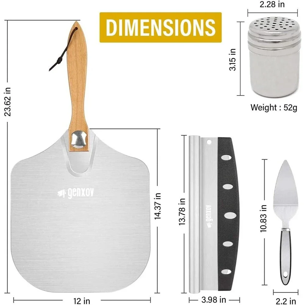 Aluminum Pizza Peel Set 12
